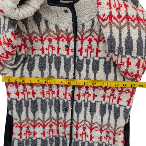 Sleeping on Snow Anthropologie Sherpa Jacket Womens Fair Isle Wool Size SP - Picture 9 of 10